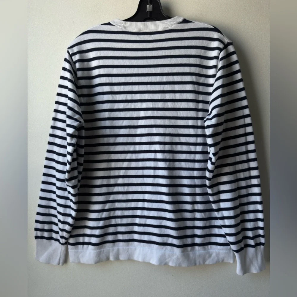 J. Crew Women's Crewneck Sweater - Black and White Stripes - Picture 8 of 12